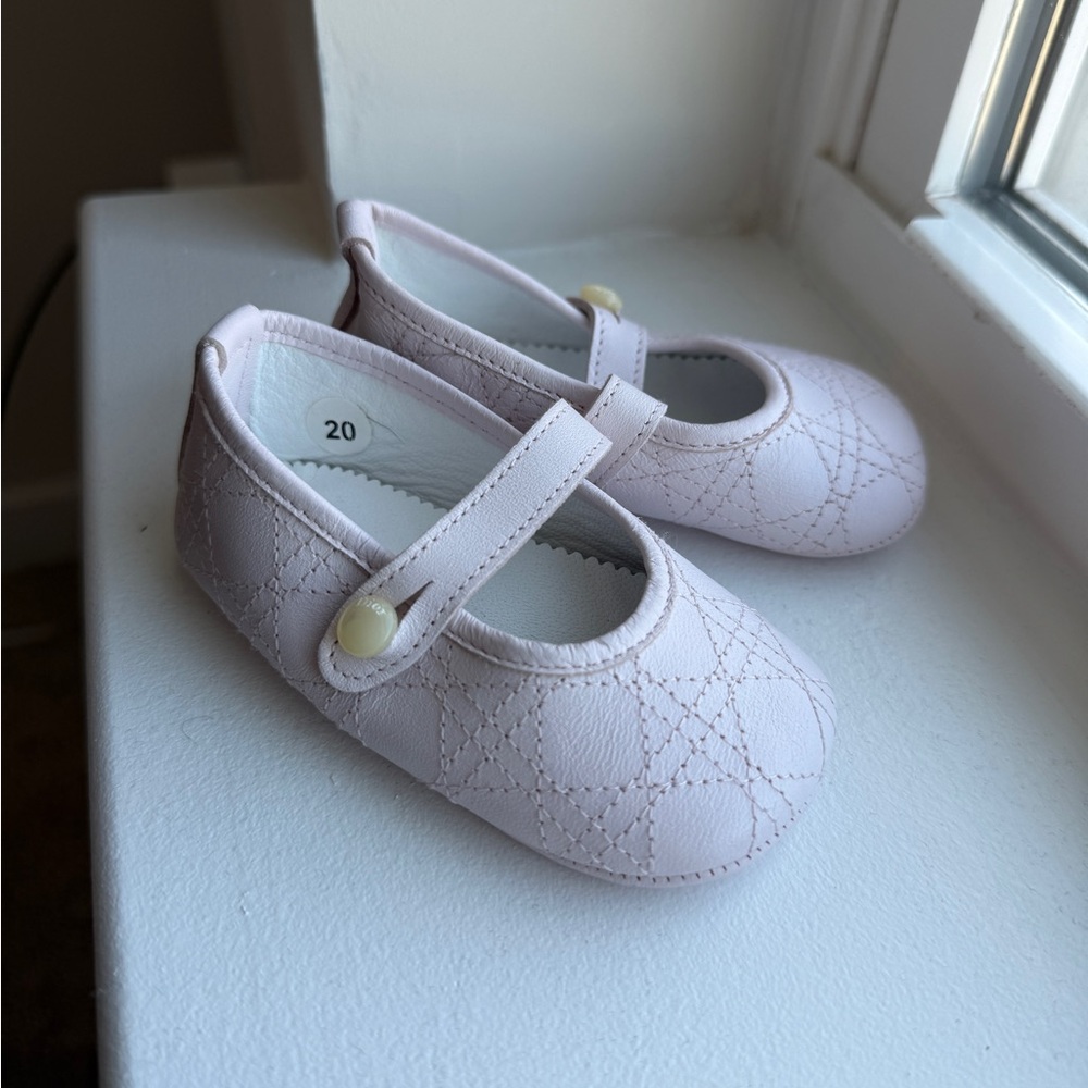 Baby Dior Pink Leather baby shoes